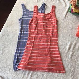 Two stripped tank tops